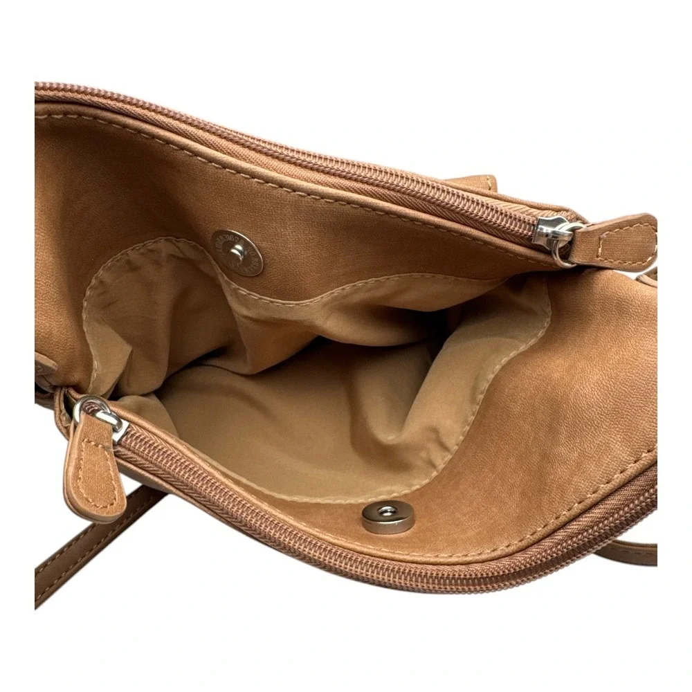 MultiSac Hobo Shoulder Bag Purse Tan Lined Divided Pockets